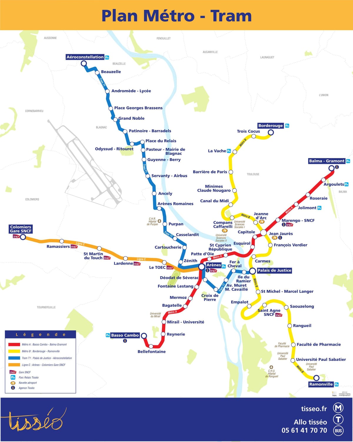 Метро Тулуза карту ў фармаце PDF